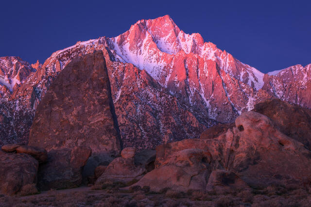 Glowing Lone Pine Peak print