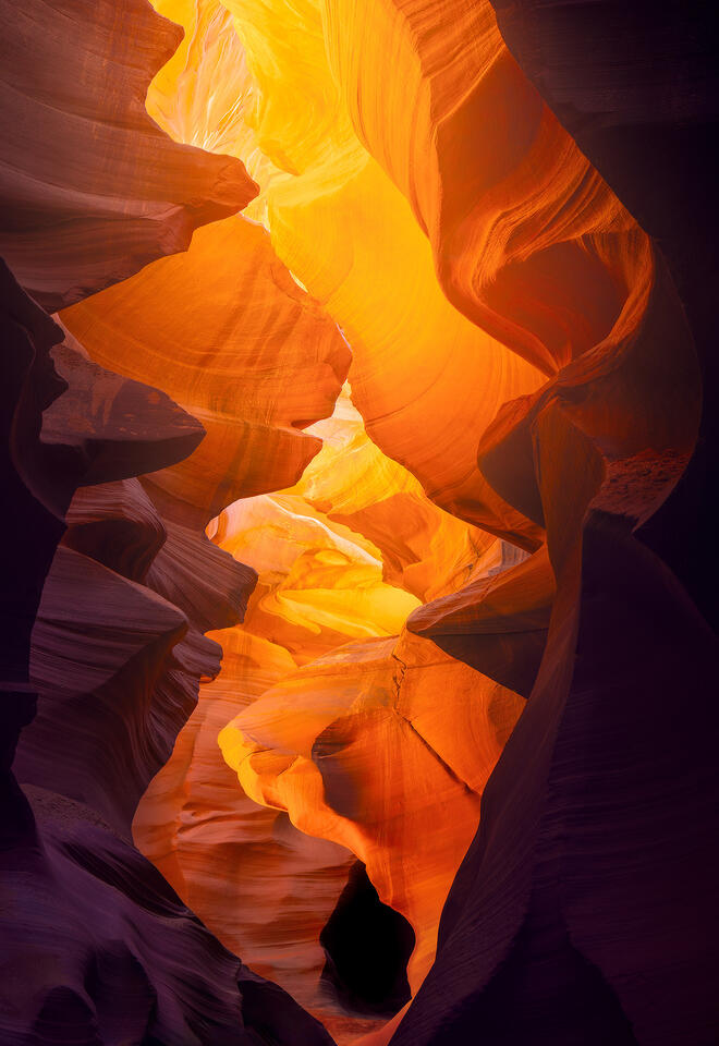 Hiking through Antelope Canyon oftentimes felt like walking in the womb of the earth.